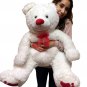 Big Plush 3 Foot Teddy Bear 36 Inches Soft White Plushie with Red Nose and Paws