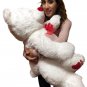 Big Plush 3 Foot Teddy Bear 36 Inches Soft White Plushie with Red Nose and Paws