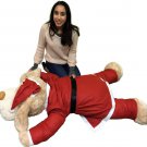 Christmas Giant Stuffed Dog Wears Removable Santa Suit, 5 Feet Long Soft