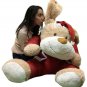 Christmas Giant Stuffed Dog Wears Removable Santa Suit, 5 Feet Long Soft