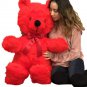 Jumbo Red Teddy Bear 46 Inch Big Plush Soft Stuffed Weighs 10 Pounds Made in USA