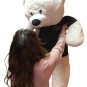52-inch White Christmas Teddy Bear Wears Blue Tshirt Elf In Training Santa Hat