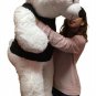 52-inch White Christmas Teddy Bear Wears Blue Tshirt Elf In Training Santa Hat