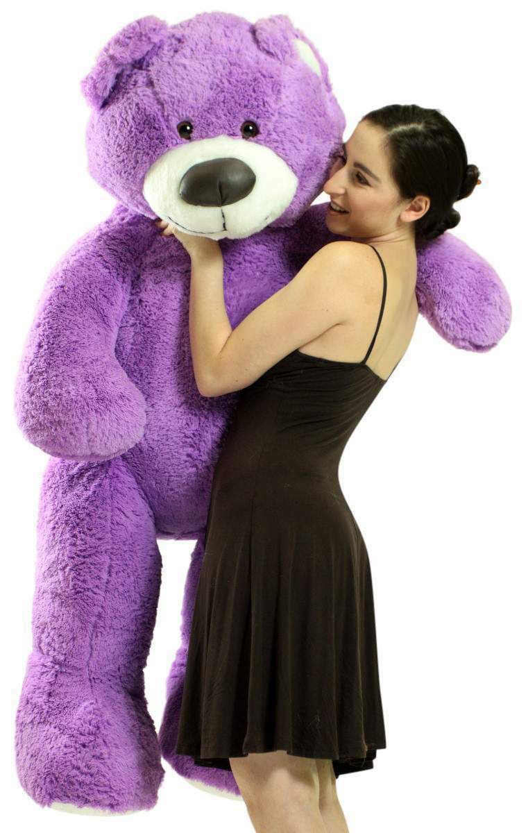 5 Foot Soft Purple Teddy Bear Big Plush 60 Inch Large Stuffed Animal Made in USA