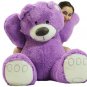5 Foot Soft Purple Teddy Bear Big Plush 60 Inch Large Stuffed Animal Made in USA
