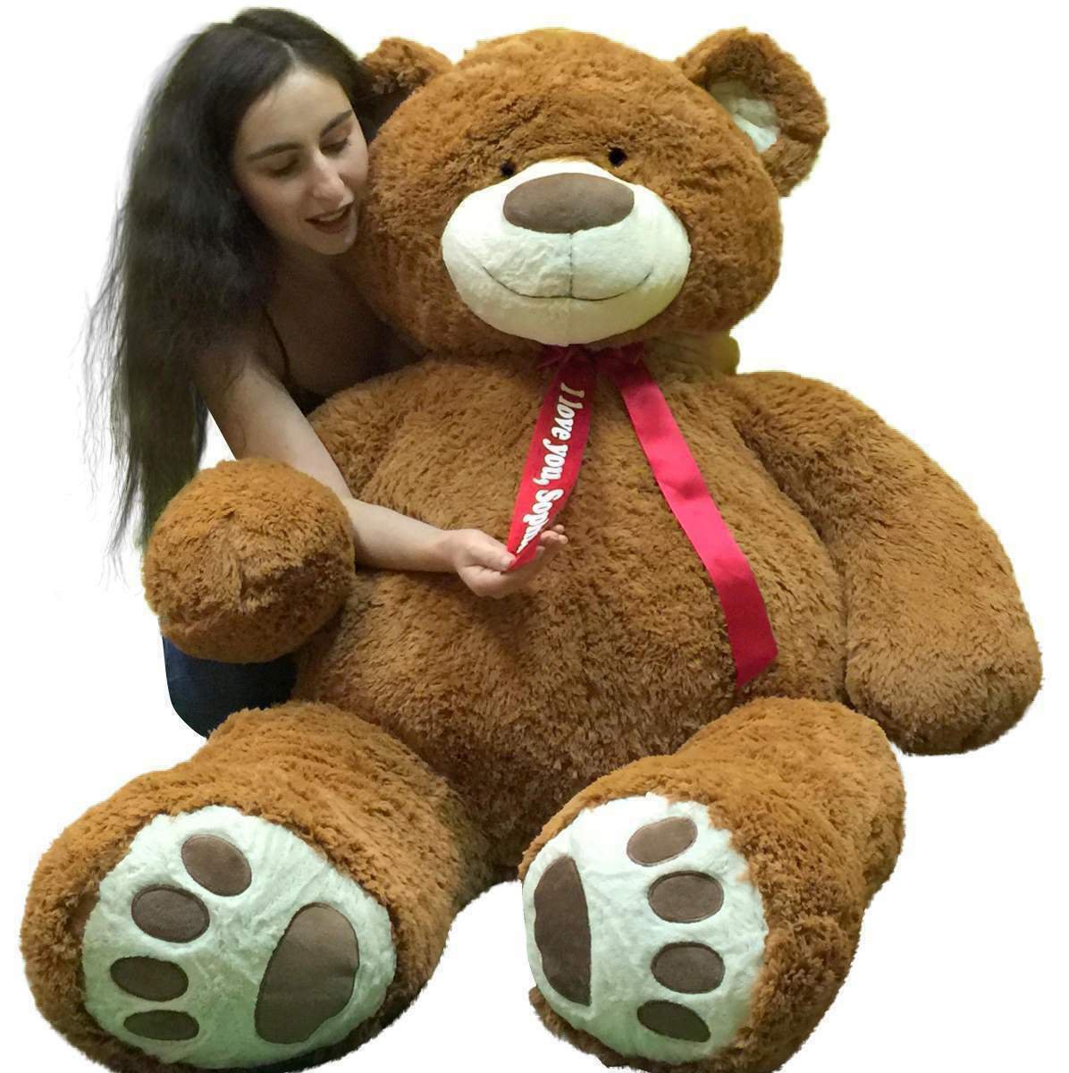 Personalized 5 Foot Very Big Smiling Teddy Bear Giant Stuffed Animal Bear