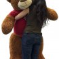 5 Foot Giant Teddy Bear 60 Inch Soft Cinnamon Brown Color in GET WELL SOON Shirt