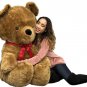 Big Plush Giant Brown Teddy Bear 54 Inches Soft Stuffed Huge Made in the USA