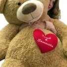 Personalized  5 Foot Giant Teddy Bear, Has Customized Heart on Chest
