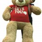 I Love You Giant 5 Foot Teddy Bear Soft 60 Inch Wears I Love You T-shirt 16 Lbs
