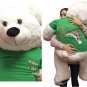52-inch White Teddy Bear 2-Side Tshirt Here Comes Santa Claus & Reindeer Antlers