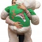 52-inch White Teddy Bear 2-Side Tshirt Here Comes Santa Claus & Reindeer Antlers