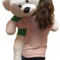 52-inch White Teddy Bear 2-Side Tshirt Here Comes Santa Claus & Reindeer Antlers