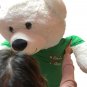 52-inch White Teddy Bear 2-Side Tshirt Here Comes Santa Claus & Reindeer Antlers