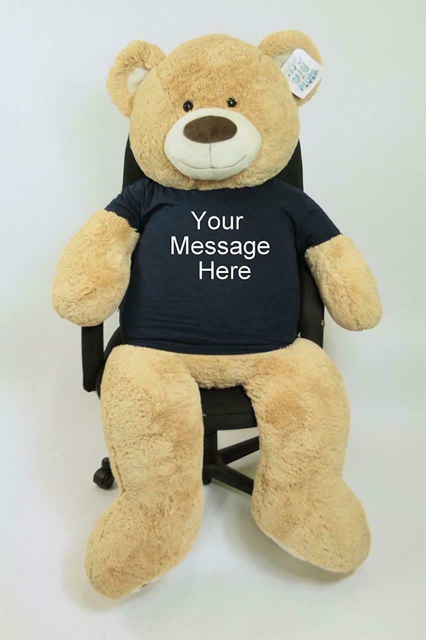 Personalized Big Plush 5 Foot Giant Teddy Bear Customized T-Shirt Your Message