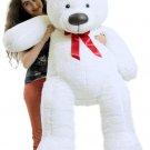 Big Plush Giant 5 Foot Teddy Bear Soft White Stuffed Animal Made in the USA