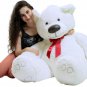 Big Plush Giant 5 Foot Teddy Bear Soft White Stuffed Animal Made in the USA
