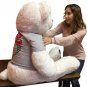 52-inch White Christmas Teddy Bear Wears Tshirt Deck the Halls  Christmas Wreath