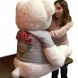 52-inch White Christmas Teddy Bear Wears Tshirt Deck the Halls  Christmas Wreath