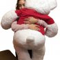 52-inch White Teddy Bear Wears Removable Red Tshirt that says Merry Christmas