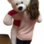 52-inch White Teddy Bear Wears Removable Red Tshirt that says Merry Christmas