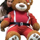 Giant Christmas Teddy Bear 60 Inch Soft Wears Santa Claus Suit 5 Foot Brown Bear