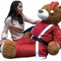 Giant Christmas Teddy Bear 60 Inch Soft Wears Santa Claus Suit 5 Foot Brown Bear