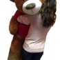 5 Foot Giant Brown Teddy Bear Wears Red Tshirt that says Merry Christmas