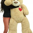 Giant 5 Foot Teddy Bear 60 Inch Soft Plush Animal Heart on Chest to Express Love