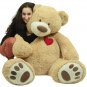 Giant 5 Foot Teddy Bear 60 Inch Soft Plush Animal Heart on Chest to Express Love