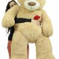 Giant 5 Foot Teddy Bear 60 Inch Soft Plush Animal Heart on Chest to Express Love