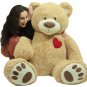Giant 5 Foot Teddy Bear 60 Inch Soft Plush Animal Heart on Chest to Express Love