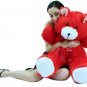 Jumbo 3 Foot Red Teddy Bear 36 Inch Soft Big Plush Cuddle Buddy Made in USA