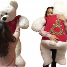 52 inch White Teddy Bear Tshirt Merry Christmas Yall front Christmas Tree onBack