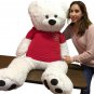52 inch White Teddy Bear Tshirt Merry Christmas Yall front Christmas Tree onBack