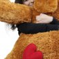 Giant Stuffed Puppy Dog Heart on Butt, 5 Feet Long Soft Large Plush Brown