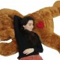 Giant Stuffed Puppy Dog Heart on Butt, 5 Feet Long Soft Large Plush Brown