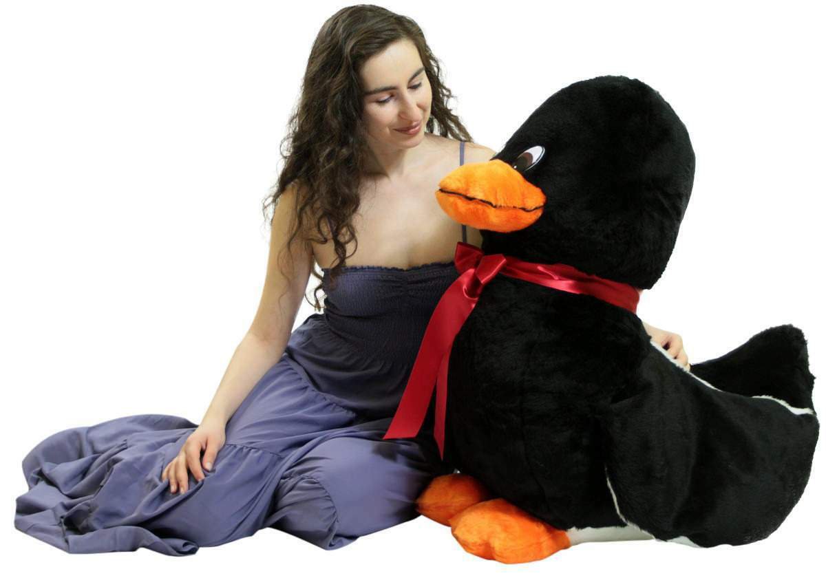 American Made Giant Stuffed Black Duck 36 Inch Soft Plush Ducky 3 Feet Big New