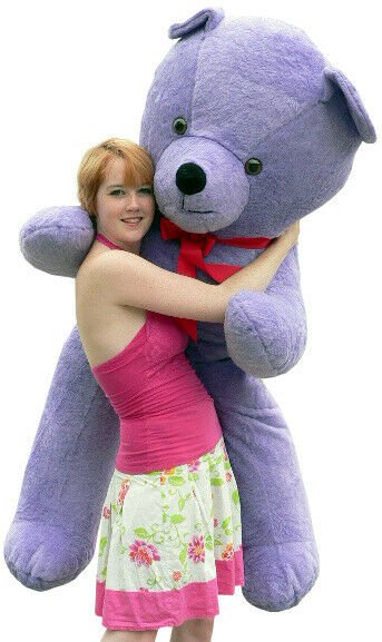 6 foot Giant Purple Teddy Bear Huge Stuffed Big Plush Bear Made in USA