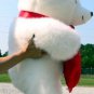 American Made Giant White Teddy Bear & I Love You Heart Pillow 42 Inches Soft
