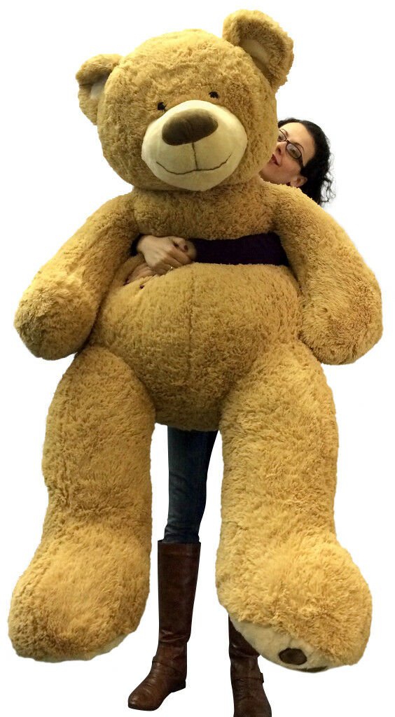 5 Foot Very Big Smiling Teddy Bear Soft with Bigfoot Paws, Giant Stuffed Animal