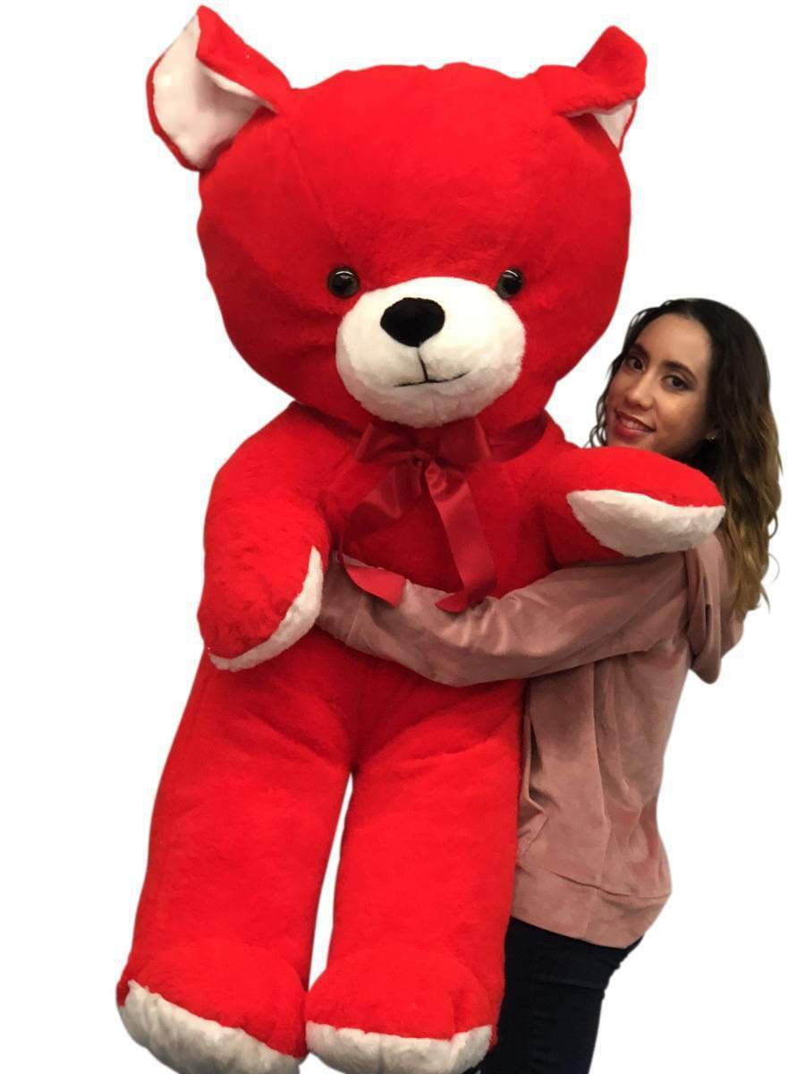 Giant Red Teddy Bear 59 Inch Big Plush Soft Huge Stuffed Animal Weighs 18 Pounds