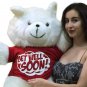Get Well Soon Giant White Teddy Bear 3 ft Soft, Removable T-shirt Get Well Soon