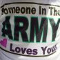 Big Plush Gray and White Gorilla, Wears T-shirt Somebody in the Army Loves You