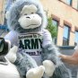 Big Plush Gray and White Gorilla, Wears T-shirt Somebody in the Army Loves You