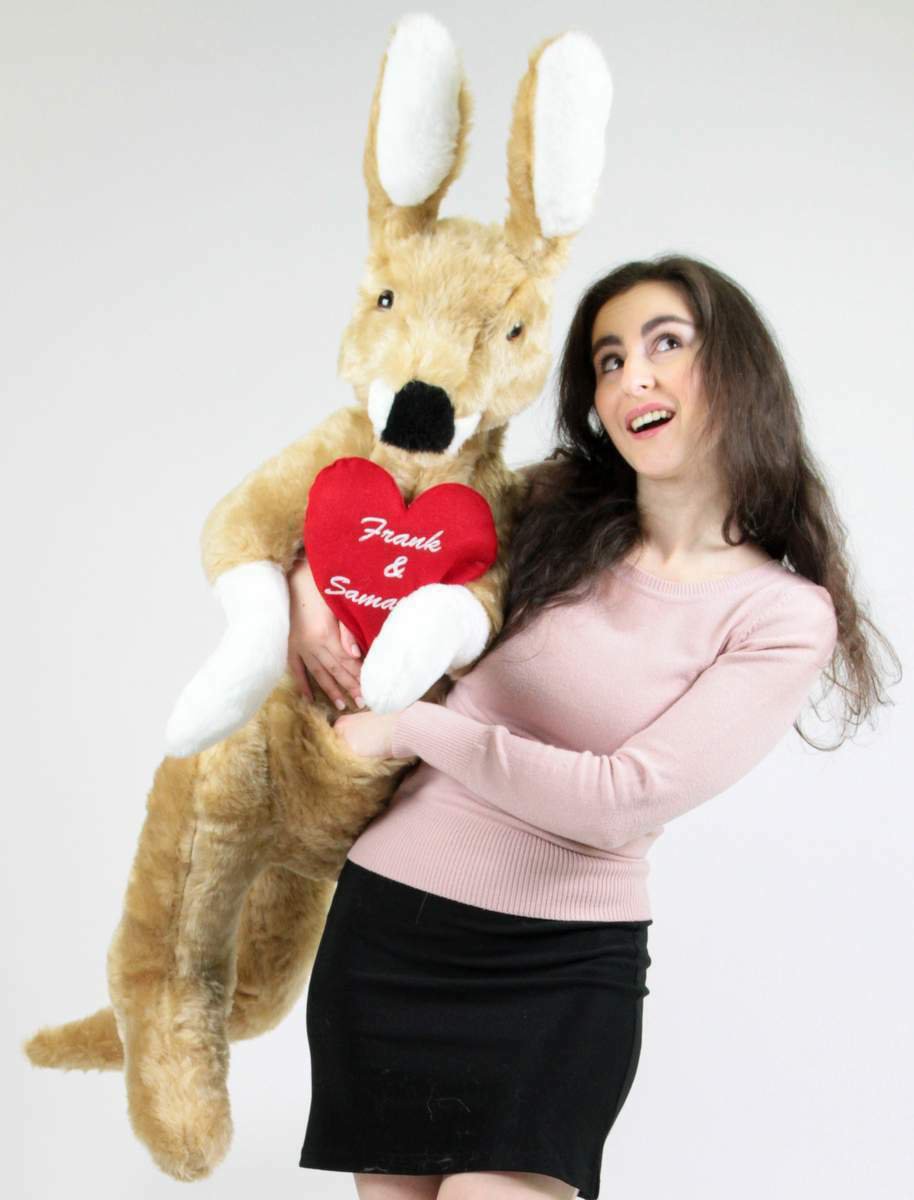 Custom Personalized Giant Stuffed Kangaroo 42 Inch Soft,  Customized on Heart