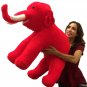 American Made Large Stuffed Red Elephant 36 Inches Big Plush Animal Made in USA