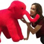 American Made Large Stuffed Red Elephant 36 Inches Big Plush Animal Made in USA