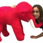 American Made Large Stuffed Red Elephant 36 Inches Big Plush Animal Made in USA