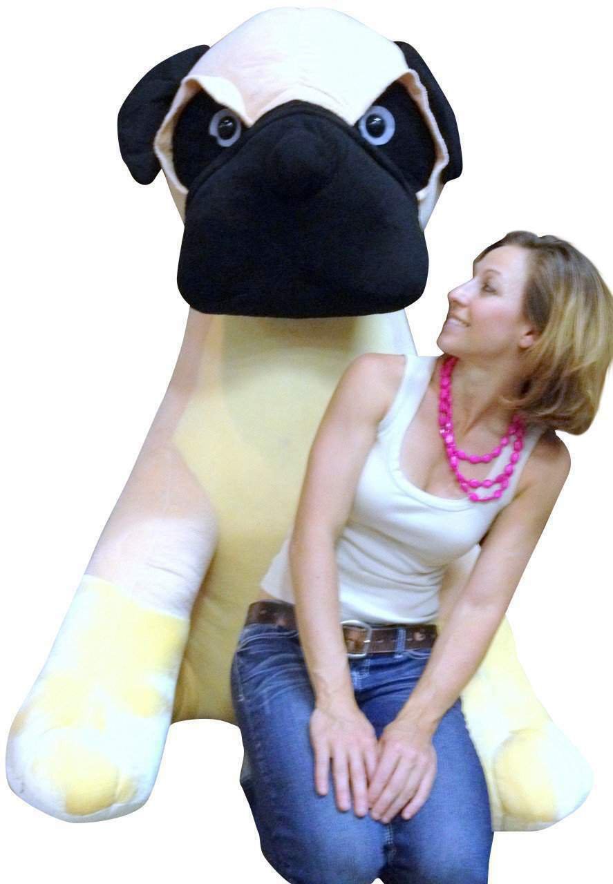 Giant Stuffed Dog Pug 5 Feet Tall Soft 60 Inches Huge Big Plush Animal